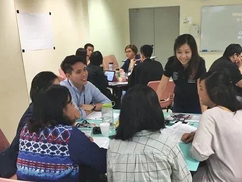 Strengthsfinder Singapore Teambuilding Workshop Strengths School Small Group interactive discussions.